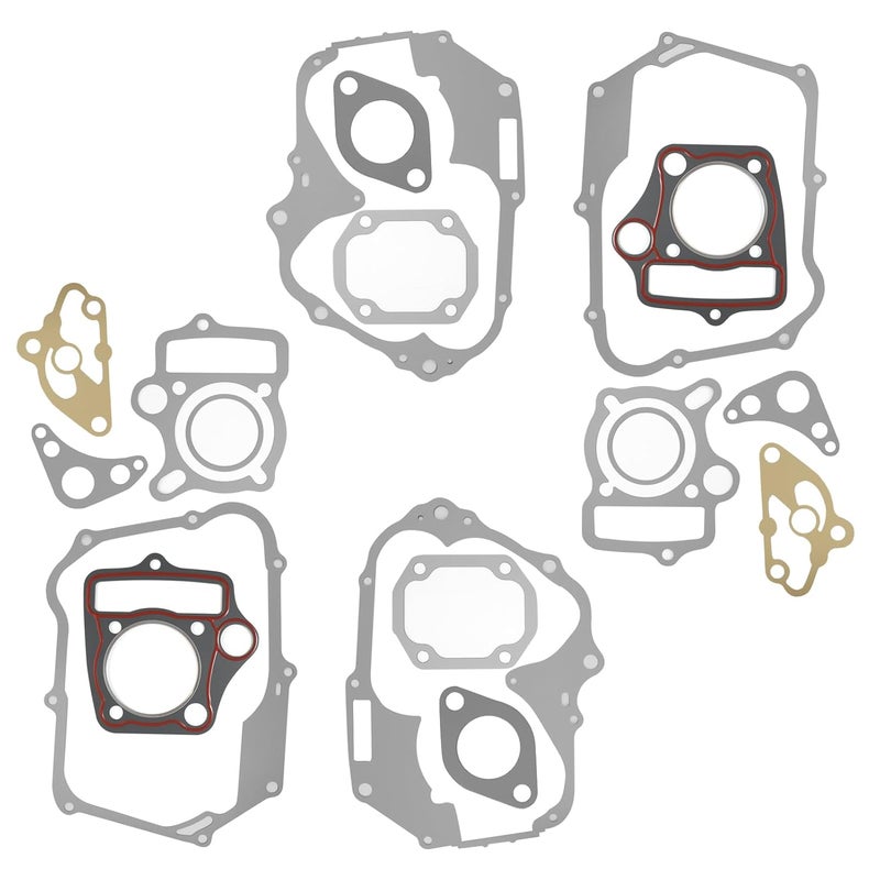 TNJPSEK 2 Pack 110cc 52.4mm Bore Cylinder Gasket Kit, Chinese Engine Head Stator Clutch Intake Gasket Compatible with 107cc 110cc 125cc Engine ATV Dirt Bike Go Kart Quad 4 Wheeler Dune Buggy (1P52FMH) - Image 1